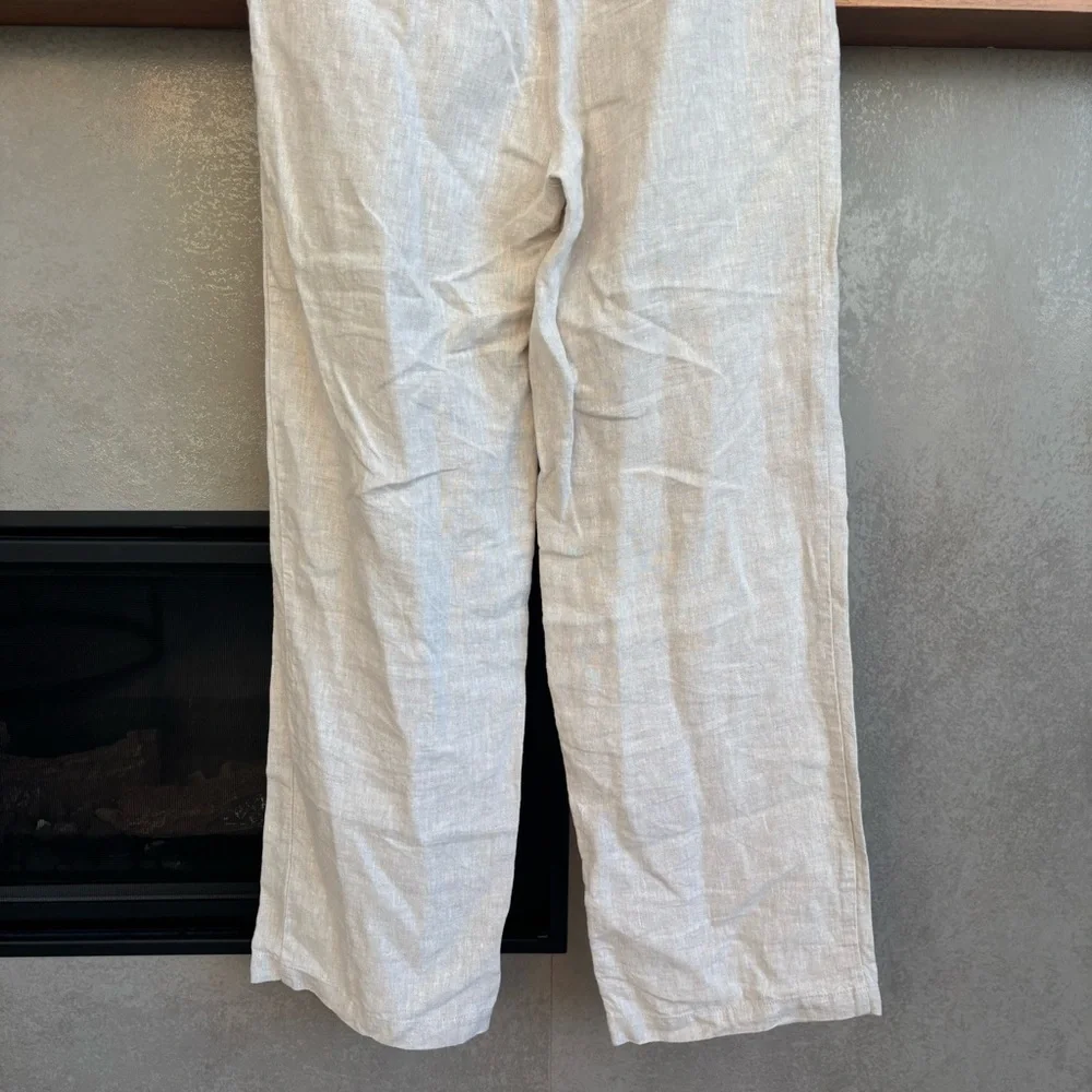 Reformation Alex Linen Mid Rise Pant, Size 6